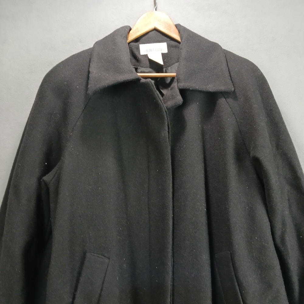 Silhouettes Overcoat Womens XL Black Wool Lined Pleated Comfort Thermal Outdoor - Picture 3 of 7